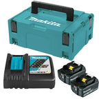MAKITA 18V LXT BL1850B 5.0AH BATTERIES 2-PACK WITH CHARGER AND MAKPAC
